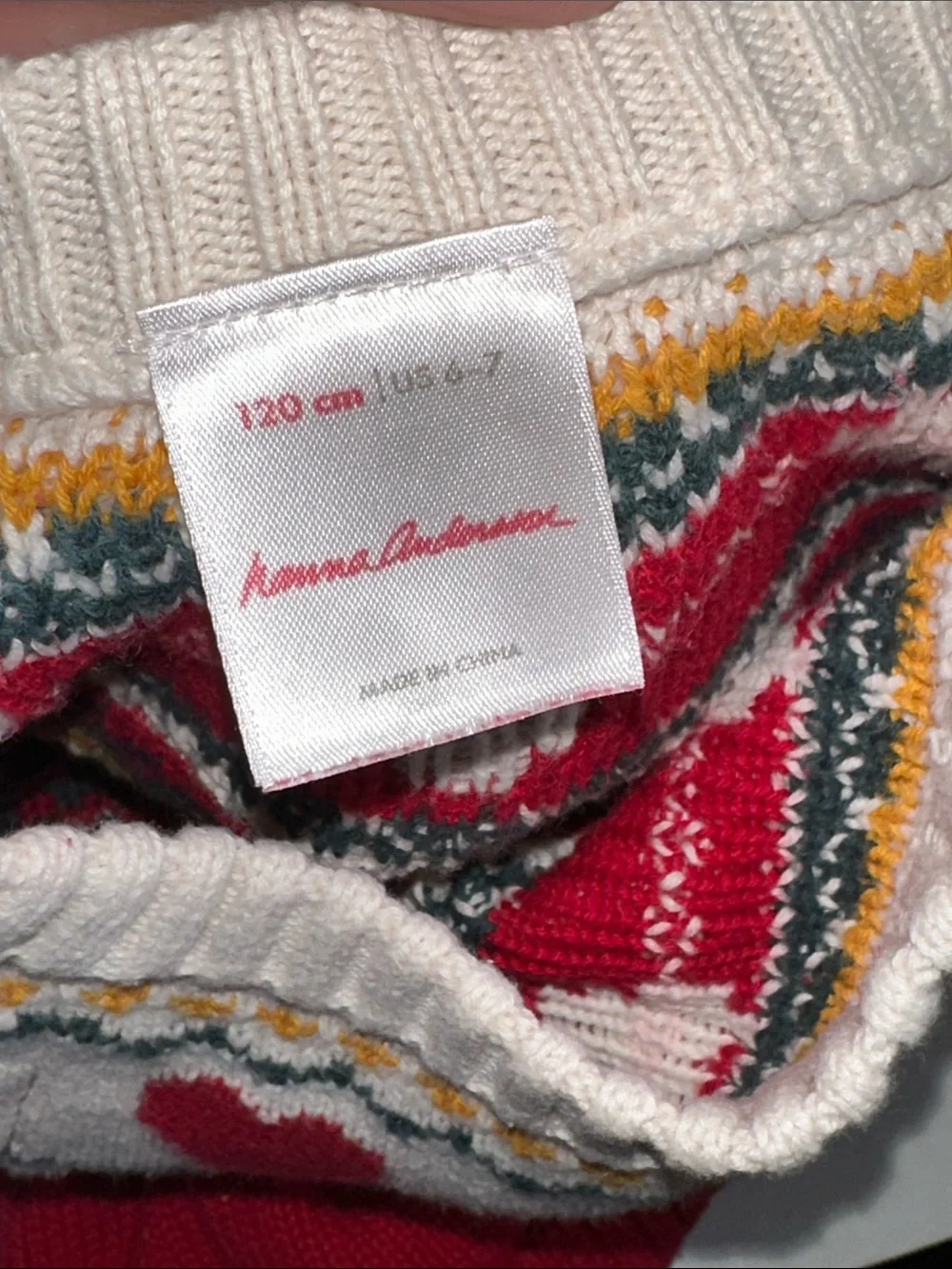 Hanna‎ Andersson Sweater Dress Fairisle Red Long Sleeve Holiday Youth Girls 6/7